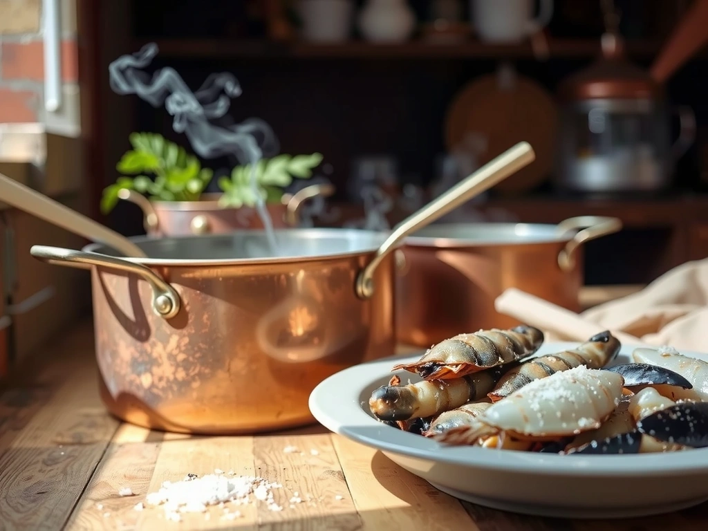 Bakarno posuđe u toploj kuhinji